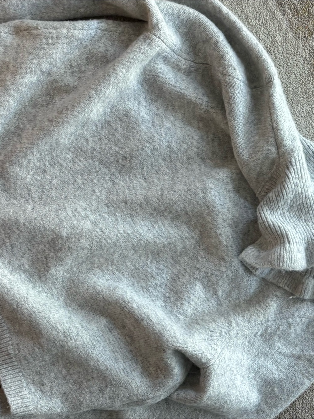 Mable Ruffled Collar Light Gray Button-Up Cardigan NWT | Back to School - Picture 3 of 6
